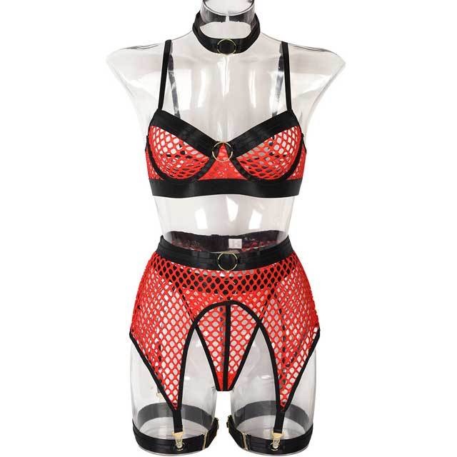 Fishnet Lingerie Bra Set