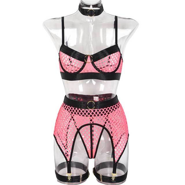 Fishnet Lingerie Bra Set