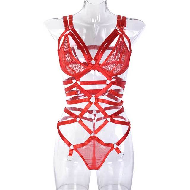 Strappy Mesh Bodysuit