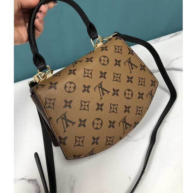 Fashion Letter Print Leather Crossbody Handbag