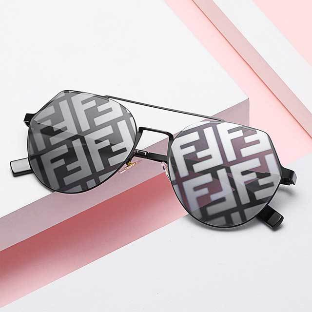 Fashion Letter Polygon Unisex Sunglasses