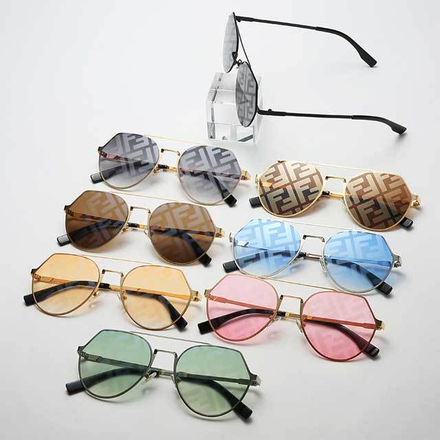 Fashion Letter Polygon Unisex Sunglasses