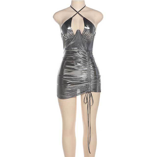 Halter Ruched Bodycon Dress