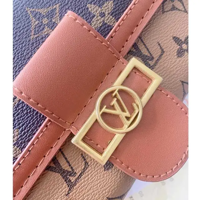 Gold Chain Leather Messenger Bag For Ladies