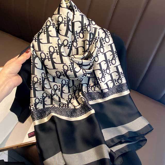 Letter Print Fashion Silk Scarf