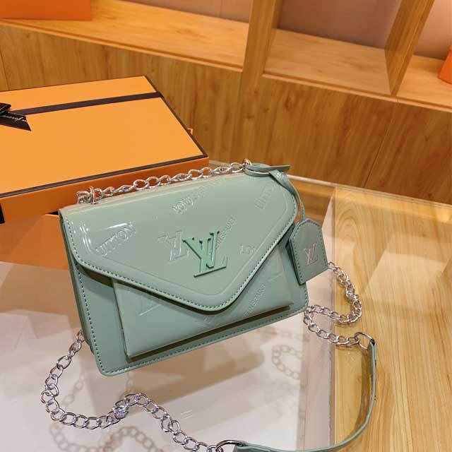 Letter Embossing Leather Crossbody Bag