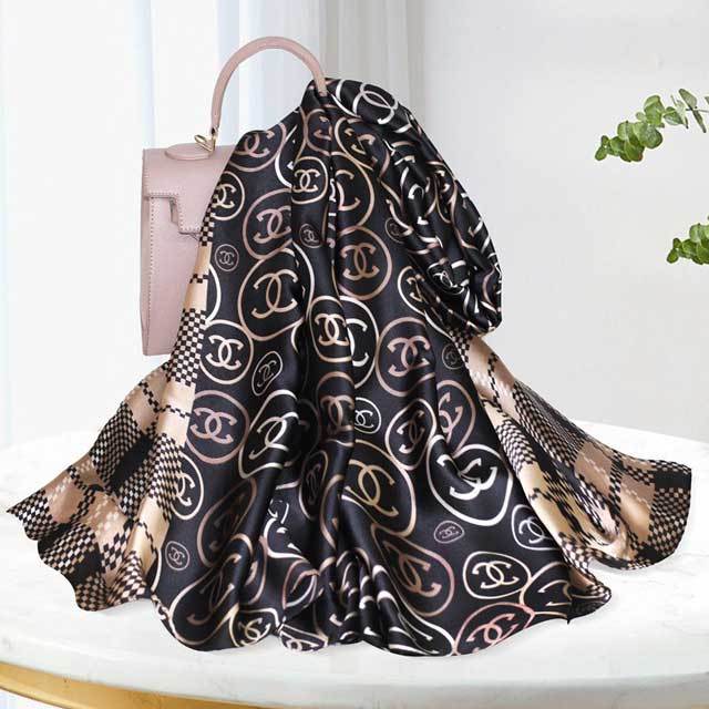 Letter Print Fashion Silk Scarf