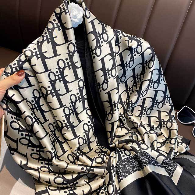 Letter Print Fashion Silk Scarf