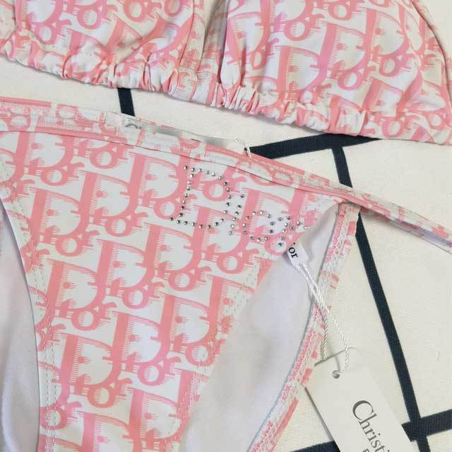 Letter Print Strappy Bikini Set