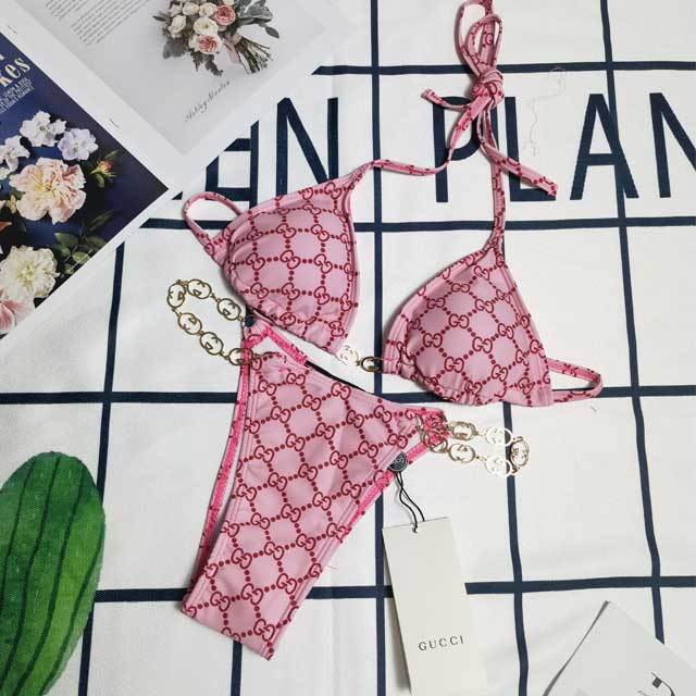 Printed Chain Bikini Set