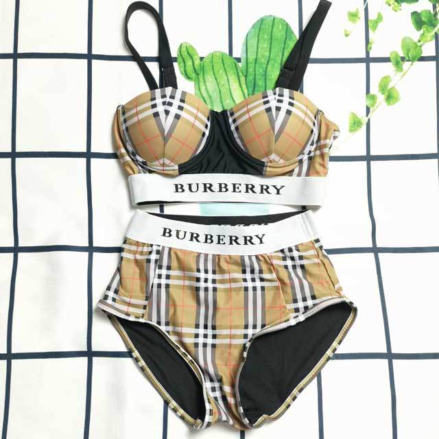 Plaid Print High Waist Swimsuit