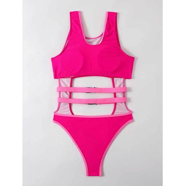 Buckle Strap Hollow Out One Piece
