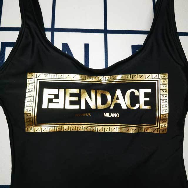 Letter Design Backless One Piece