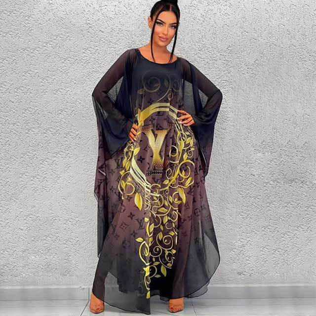 See Through Mesh Maxi Dress