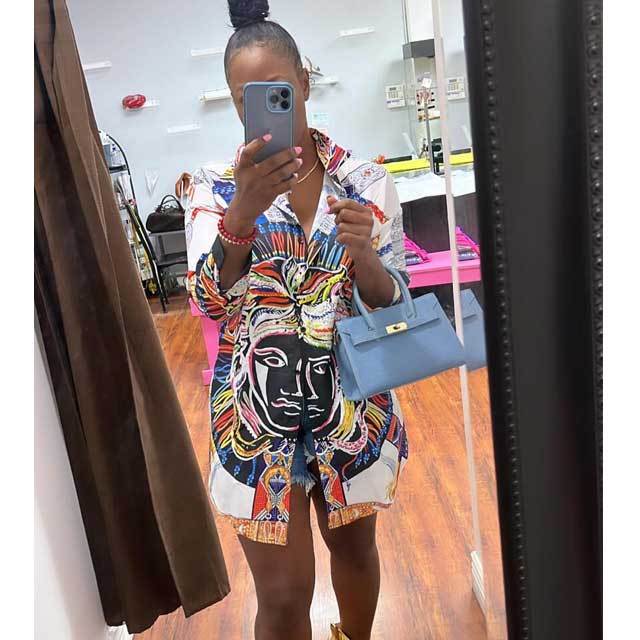 Printed Casual Shirt Dress