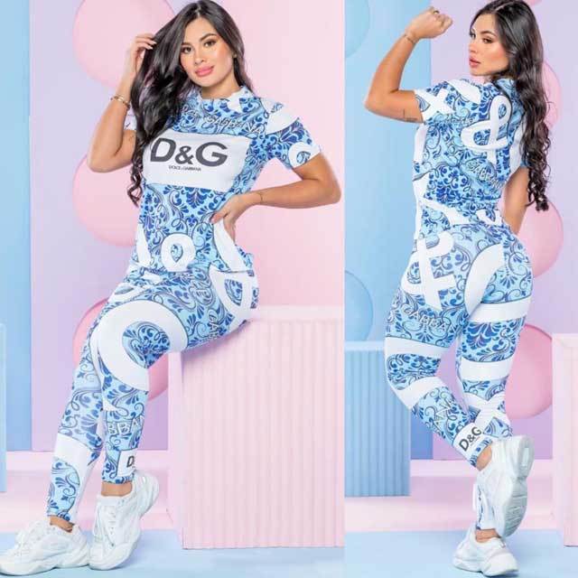 Printed Casual Short Sleeve Jogging Suit