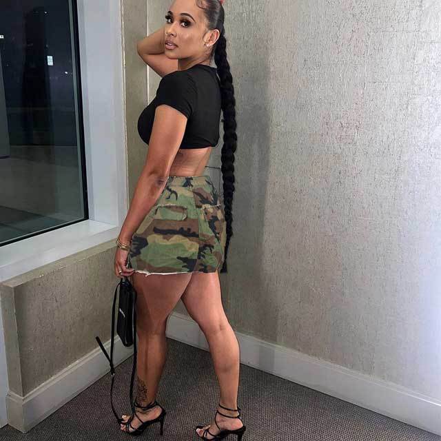 Ripped Camo Mini Skirt