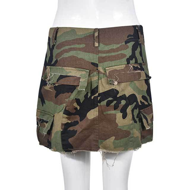 Camo Slit Mini Skirt
