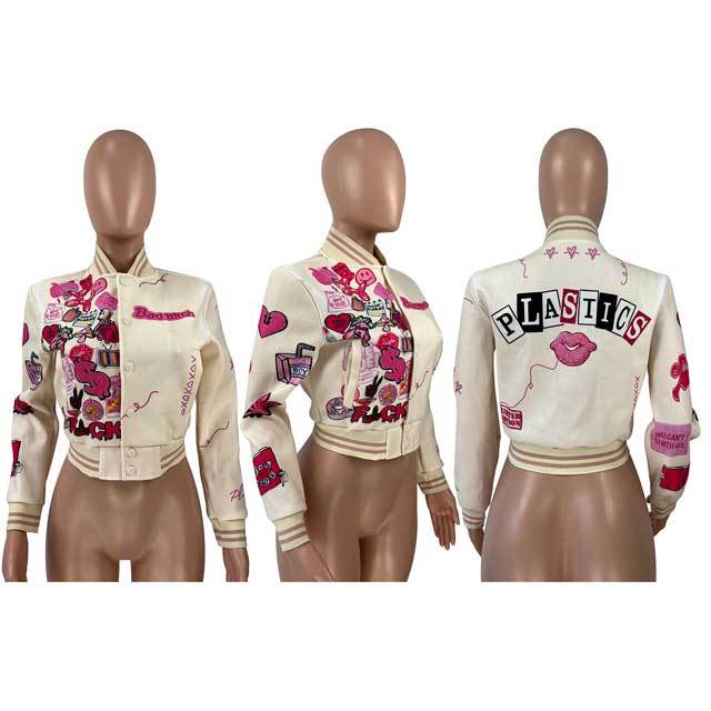 Fashion Design Button Baseball Jacket