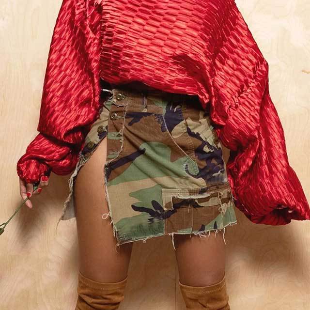 Camo Slit Mini Skirt