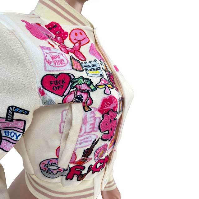 Fashion Design Button Baseball Jacket