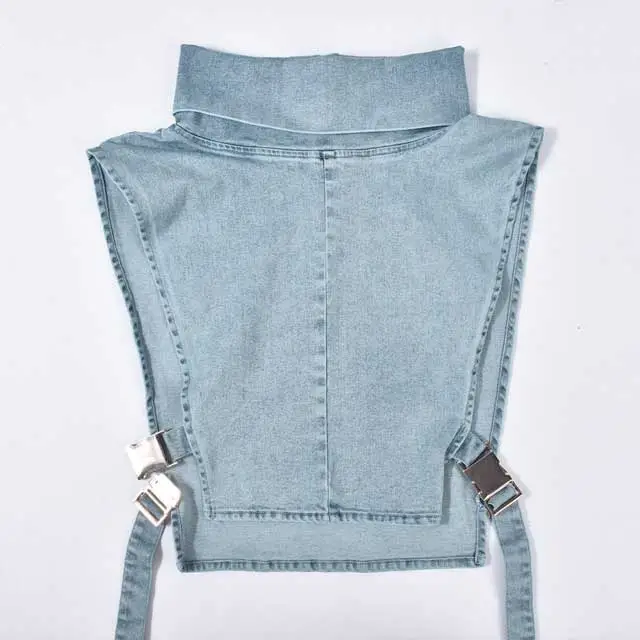 Buckle Strap Open Sides Denim Vest