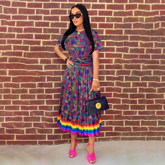 Printed Pleated Skirt Set