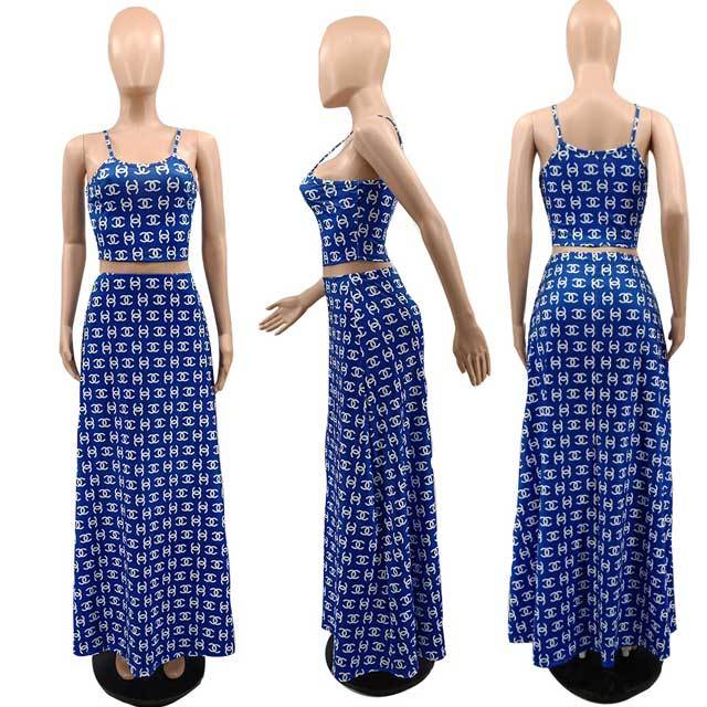 Printed Cami Top Skirt Set
