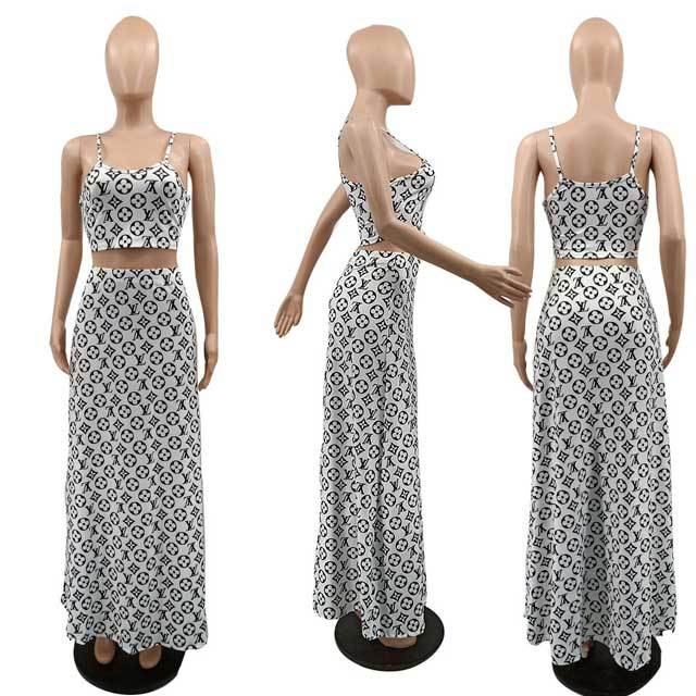 Printed Cami Top Skirt Set