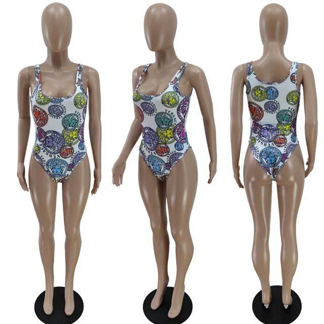 Printed Sleeveless One Piece