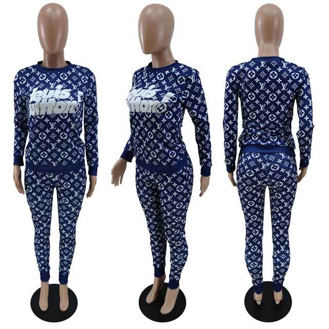 Letter Print Casual Jogging Suit