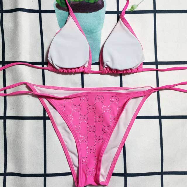 Rhinestones Strappy Bikini Set