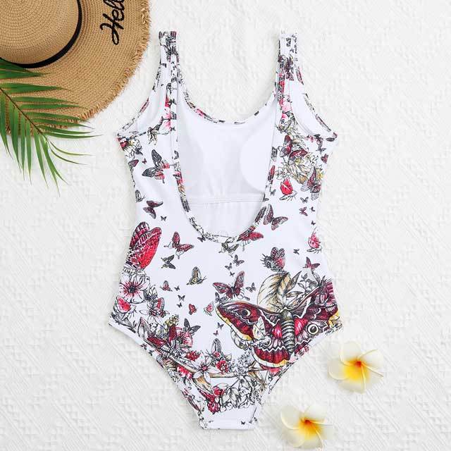 Fashion Print Backless One Piece