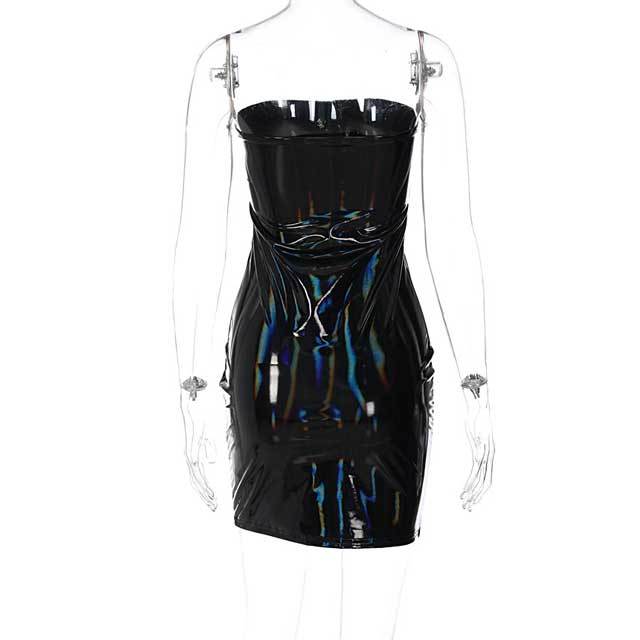 Leather Tube Bodycon Dress