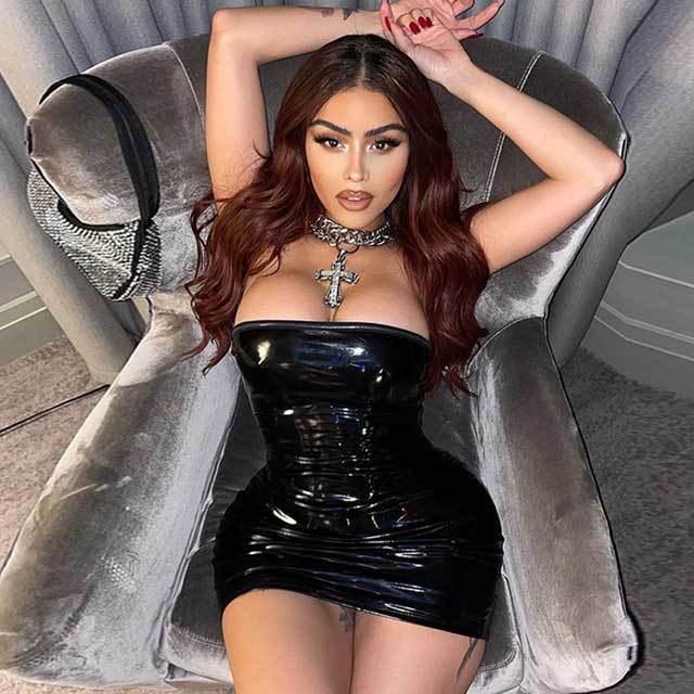 Leather Tube Bodycon Dress