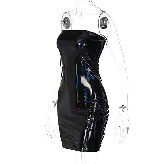 Leather Tube Bodycon Dress