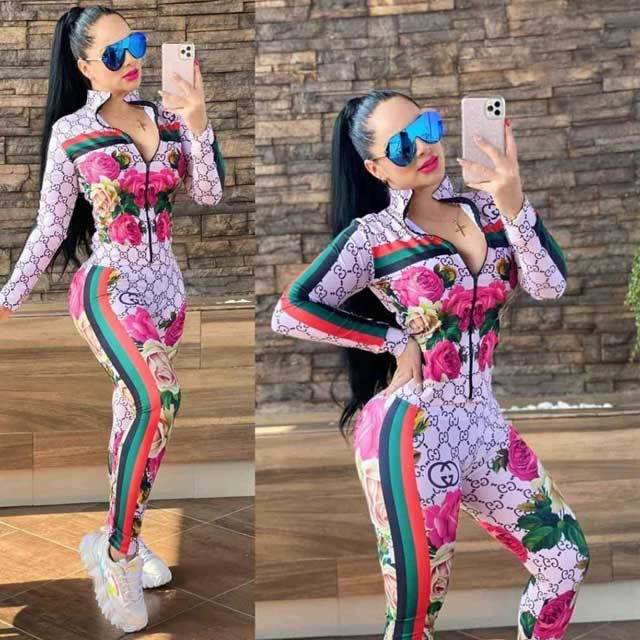 Floral Print Casual Jogging Suit