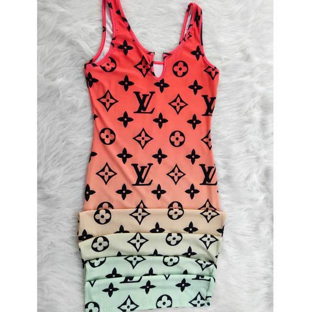 Printed Ribbed Bodycon Dress