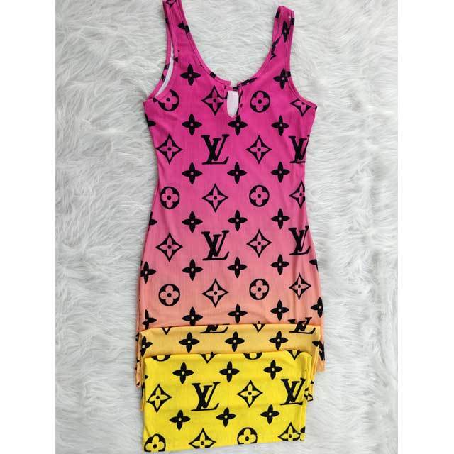 Printed Ribbed Bodycon Dress