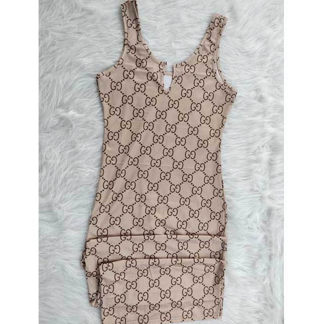 Printed Ribbed Bodycon Dress