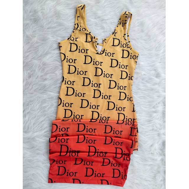 Printed Ribbed Bodycon Dress