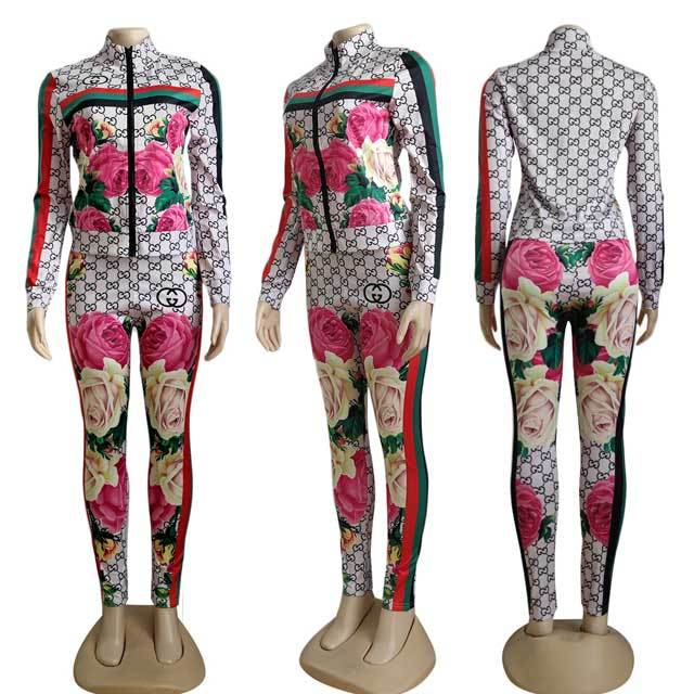 Floral Print Casual Jogging Suit