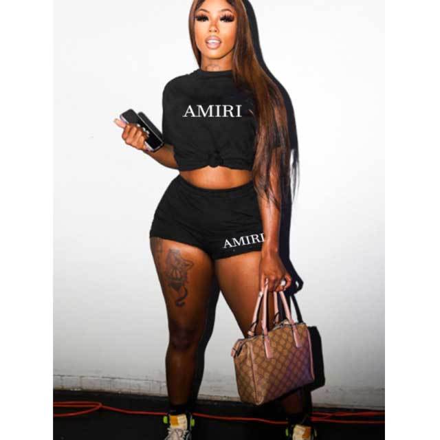 Letter Print Casual Two Piece Set