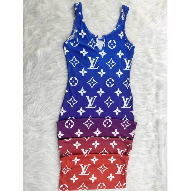 Printed Ribbed Bodycon Dress