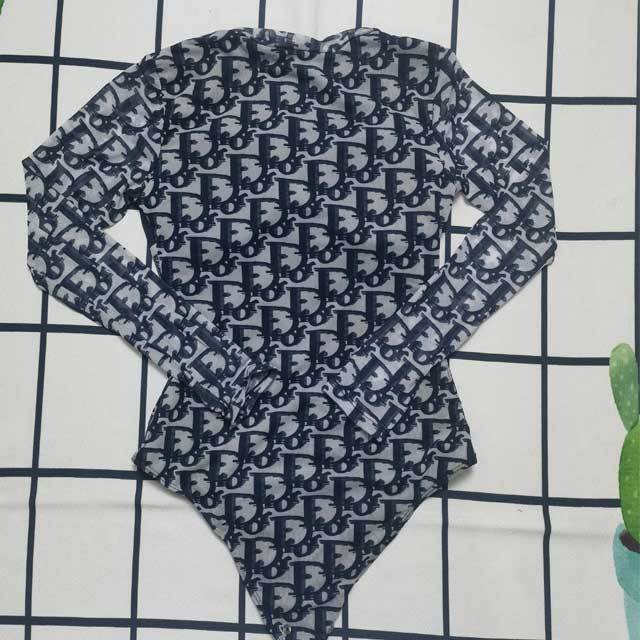 Mesh Letter Print One Piece