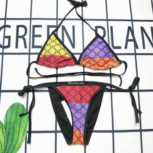 Color Block Printed Bikini Set