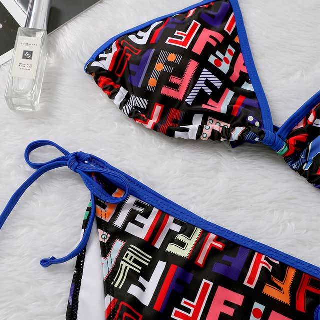 Colorful Letter Print Bikini Set