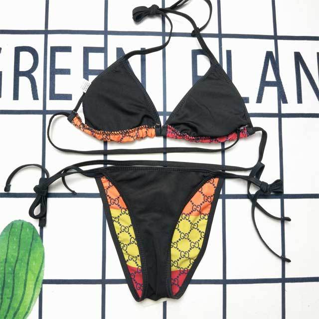 Color Block Printed Bikini Set