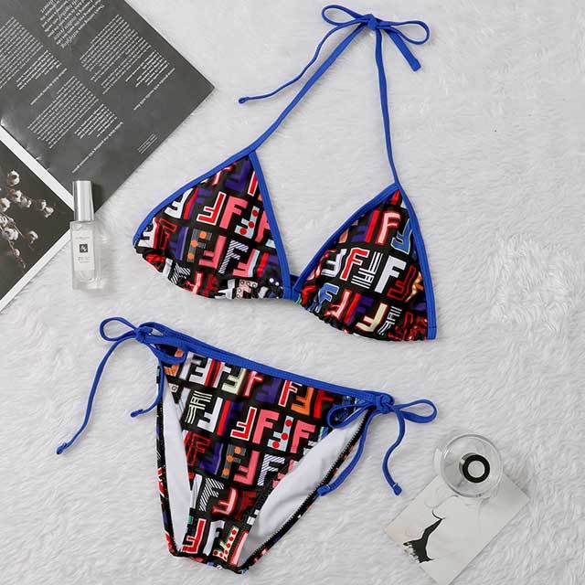 Colorful Letter Print Bikini Set