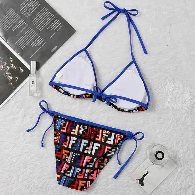 Colorful Letter Print Bikini Set